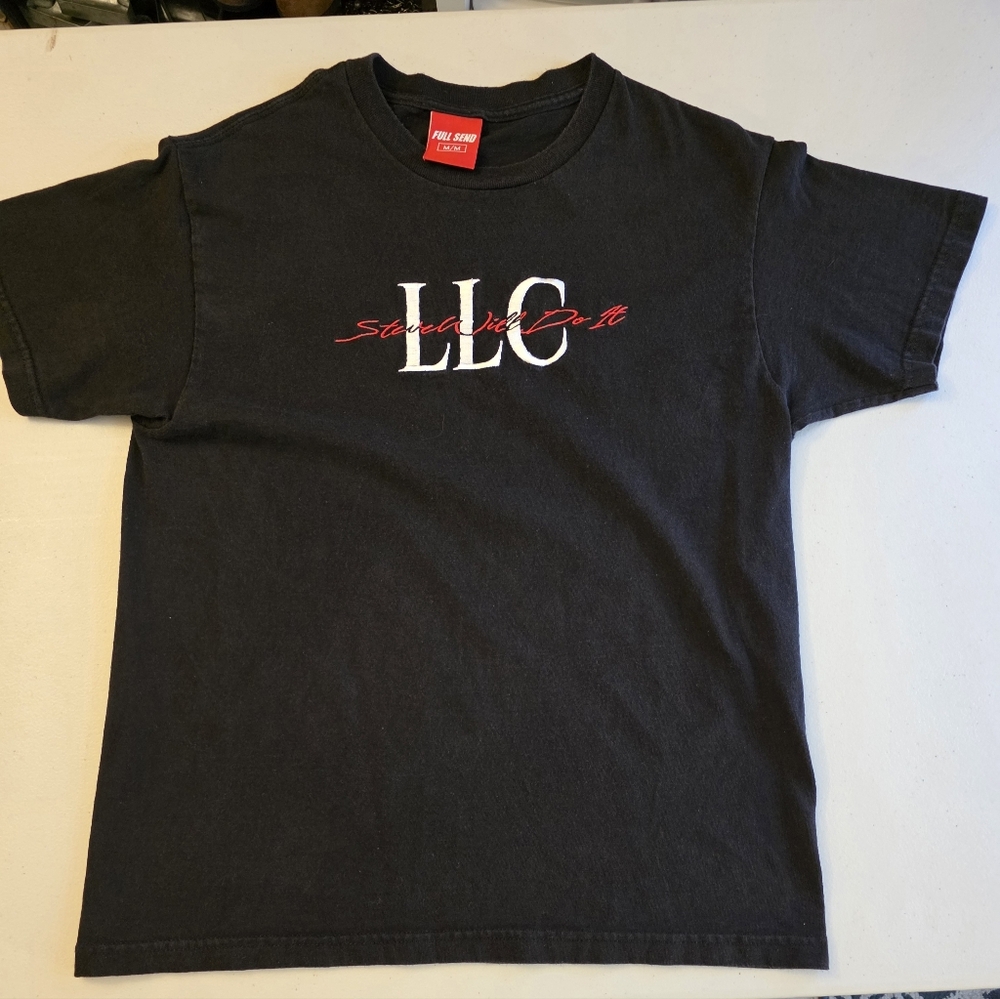 Full Send Steve Will Do It LLC black T-shirt from Nelk Boys